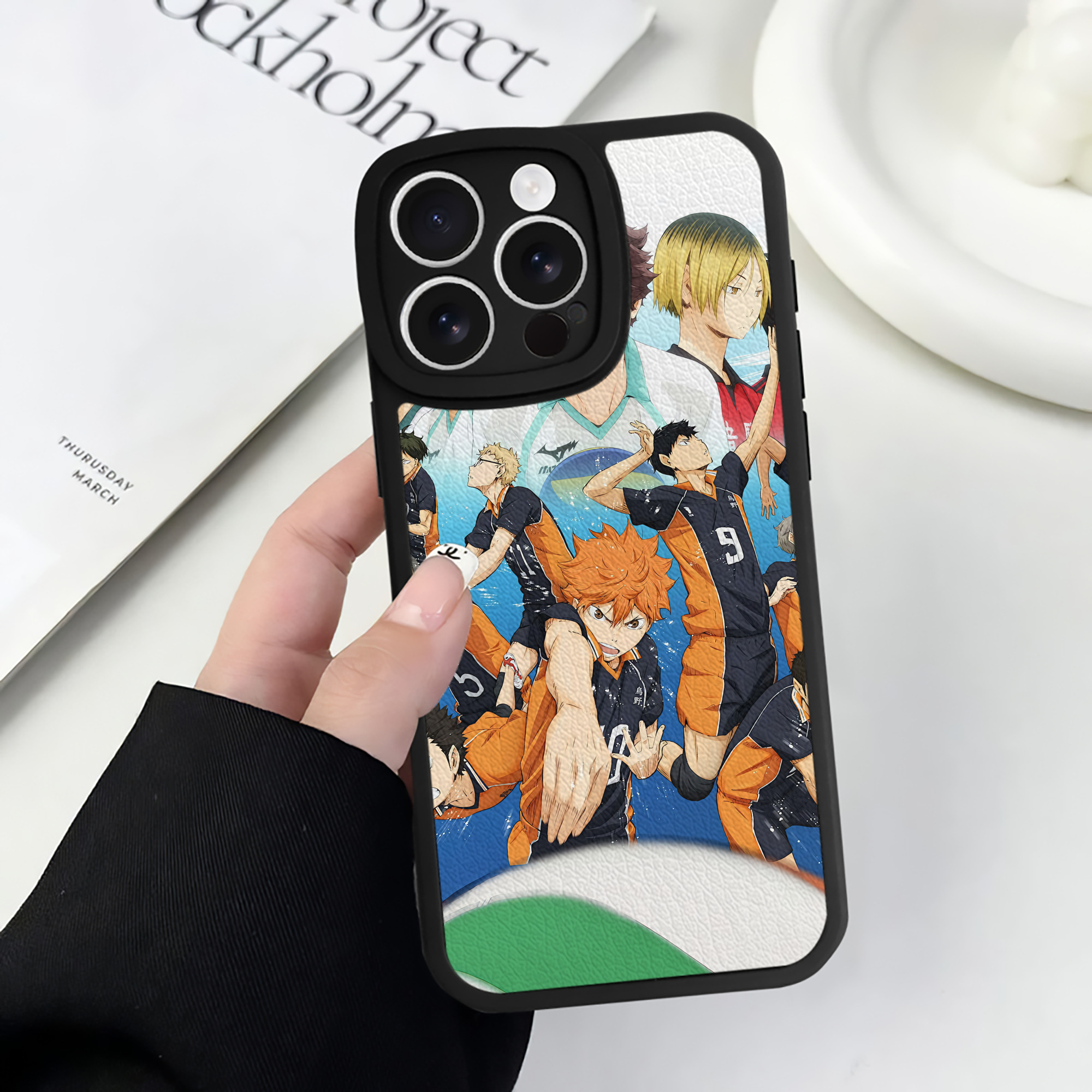 （画像用） ハイキュー!! Haikyu!! 【iPhone 16シリーズ対応】シリコンスマホケース（レザー調） 材質：シリコン